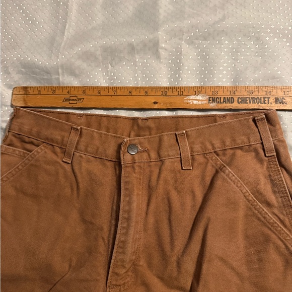 CARHARTT B11 BRN Men's 34x32 Dungaree Fit Canvas Carpenter Brown Pants - Picture 8 of 10